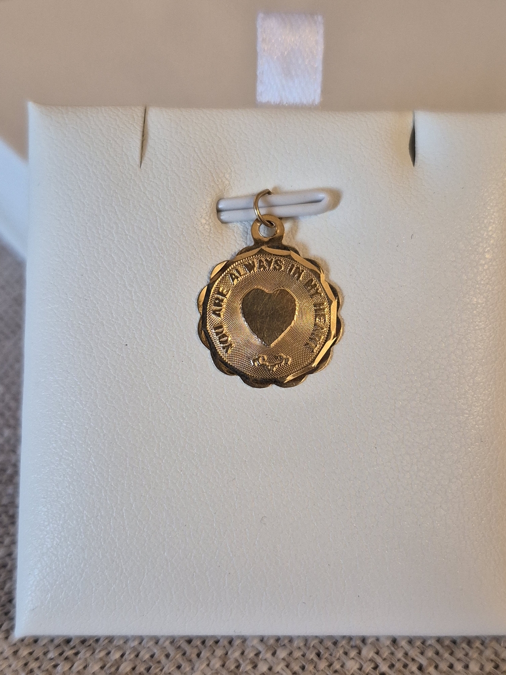 14K Gold "You Are Always In My Heart" Pendant